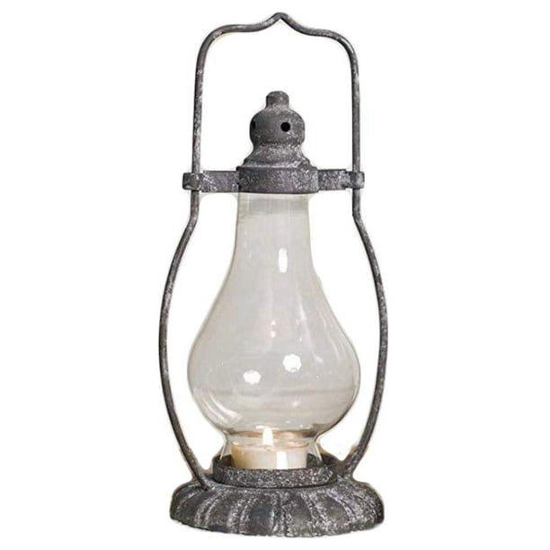 Vintage-Look Distressed Candle Lantern 16 inches